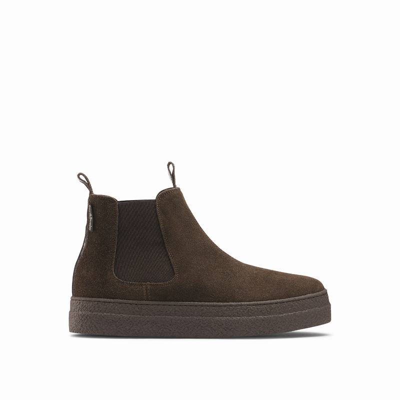 Russell & Bromley Bumble Womens Flatform Chelsea Boots Brown |ZUJ2876XG|